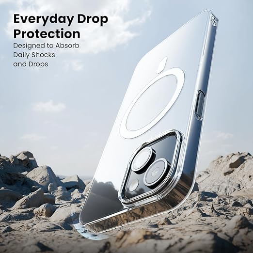 Anti-Yellow Clear Case for iPhones All Models  | Zero-Yellowing Formula | Mag-Saf Compatible | Drop Protection