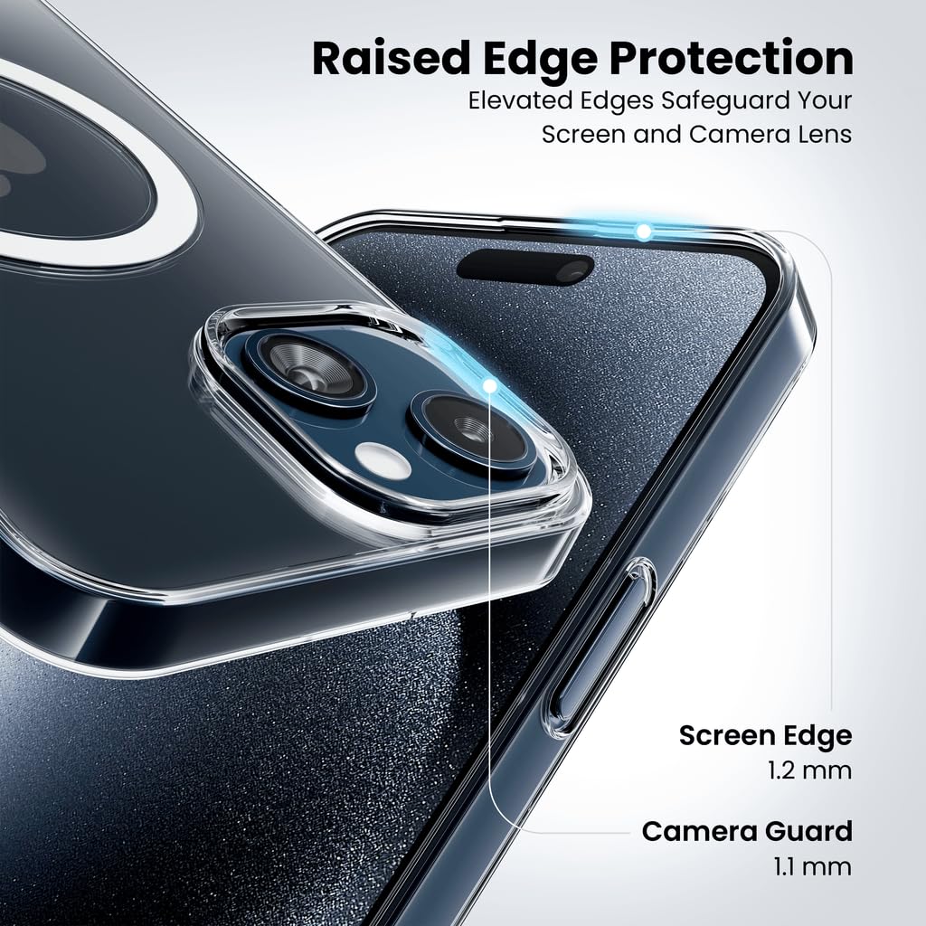 Anti-Yellow Clear Case for iPhones All Models  | Zero-Yellowing Formula | Mag-Saf Compatible | Drop Protection
