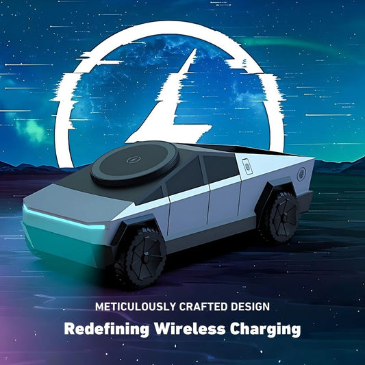 CyberDock Cybertruck-Inspired 3-in-1 Wireless Charging Station – Fast Charger for Smartphone, Smartwatch & Earbuds | Sleek Futuristic Design with LED Indicator | Qi-Compatible